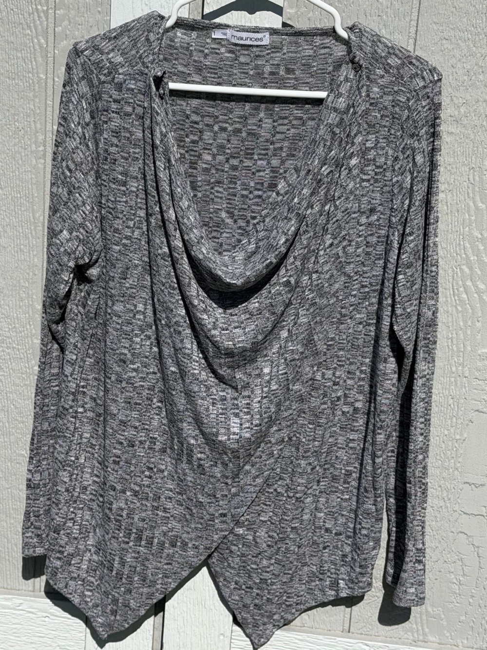 Size 1 - Maurices Heather Gray  Draped Neck Sweater